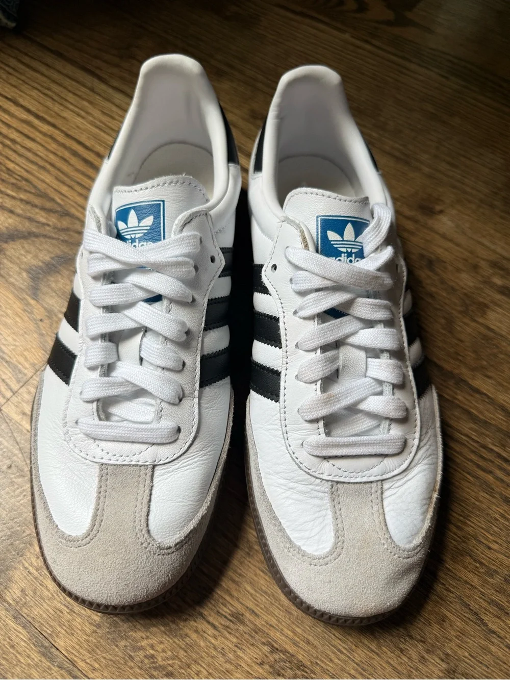 adidas White Black & Gray Classic Samba Sneakers size US M6/W7